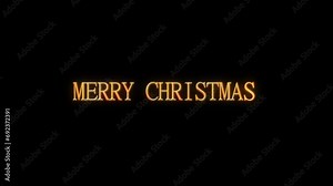 Merry Christmas text animation with glow, 4K ultra hd christmas title animation Stock Video