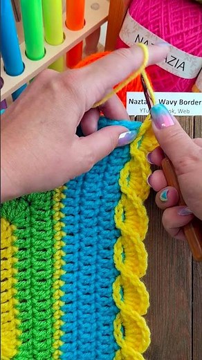Easy Crochet Wavy Border for Blankets! #shorts