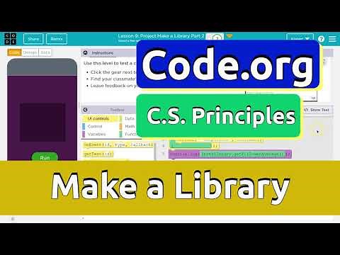 Code.org Project Make a Library | Tutorial with Answers | Lessons 8, 9, 10 | Parts 1, 2, 3 | Unit 7