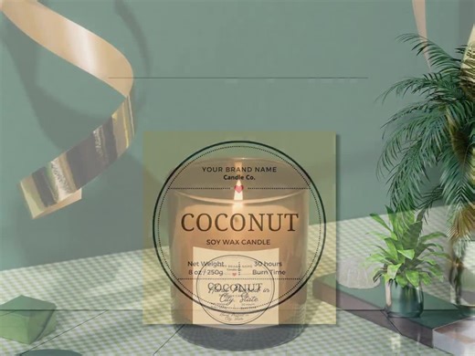 Editable Candle Label Template: Modern Design, Canva (Instant Download)