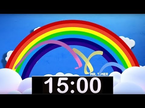 Rainbow Timer 15 Minutes! Countdown Timer with Music for Kids!