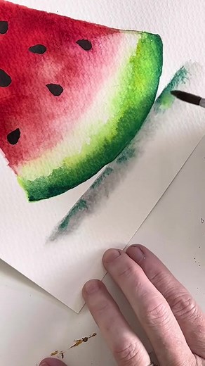 Easy Watercolor Watermelon Tutorial