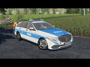 Mercedes-Benz C-Class "POLICJA" - Farming Simulator 2019 - Polish Police Car [FS 19 LS 19 Veh Mod]