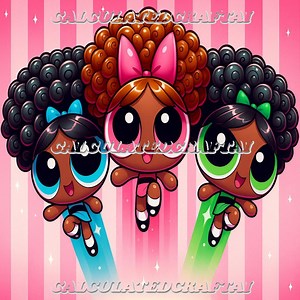 Black Powerpuff Girls Inspired Digital Art - Etsy
