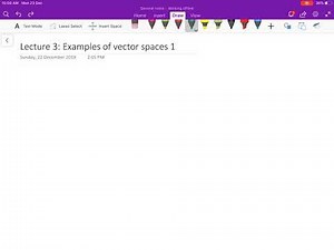 Lecture 3: Linear Algebra ( Examples of Vector spaces.)