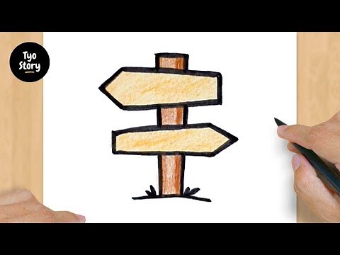#433 How to Draw a Signpost - Easy Drawing Tutorial