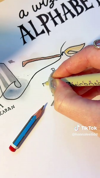 Day 2 of the One Line Wizard’s Alphabet! ✨ Letter B ✨ We had some bloomin’ brilliant suggestions for this one… Butterbeer, Bertie Bott’s, Basilisk! It was super hard to choose and we’re only on day 2. 😳 I’ve been thinking about what this alphabet is in my head… and I keep picturing it pinned to the wall of a young wizard’s dormitory, or tucked inside the lid of their trunk. Something old and beloved, full of pure lore, the things they’d actually learn about… no named characters because we want 