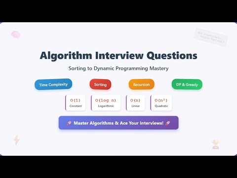 Algorithm Interview Questions: Complete Guide from Sorting to Dynamic Programming
