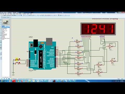 4 seven segment display arduino in proteus | up down counter using arduino