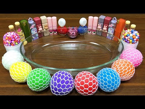 Makeup and FLOAM random into GLOSSY slime!!!Satisfying Slime Video #251