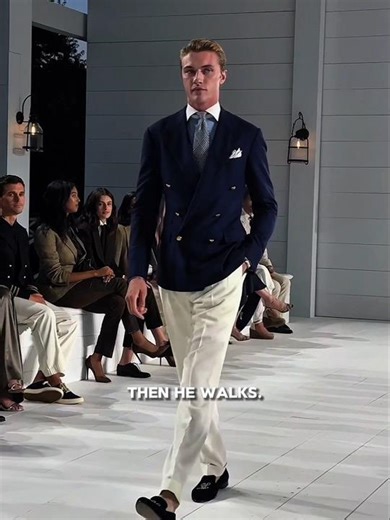 Before the walk. Then he walks. #luckybluesmith #ralphlauren #ss25 #runway #menswear