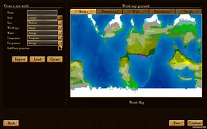 World generator with temperature, wind and precipitation maps and simulation of tectonic plates.