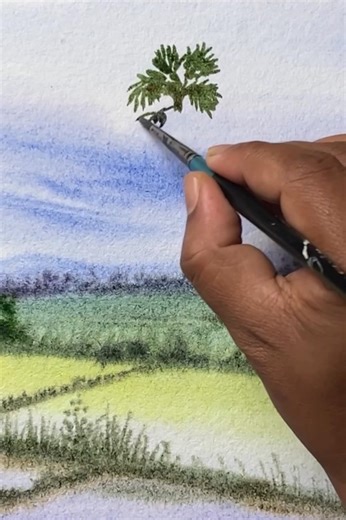 How to draw palm trees in watercolour #palmtrees #watercolour #landscapepainting #art #drawing #fblifestyle #painting #watercolor | Paintings