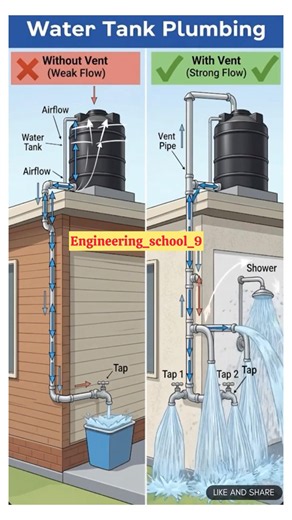 Why Water Tank Vent Pipes Are Important | Improve Water Flow & Prevent Vacuum in Plumbing Systems 😱