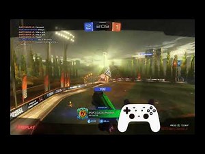 Playing Rocket league with Stadia Controller Overlay
