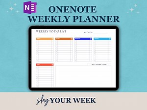Aesthetic Onenote Weekly Planner Templates for Work Professionals, Weekly to Do List, Weekly Overview, Quarterly Planning, Work Week Planner - Etsy