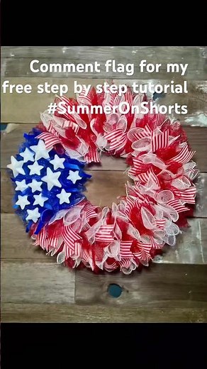 Dollar Tree Patriotic Wreath/ Dollar Tree Decorating Ideas/ American Flag Wreath #summeronshorts