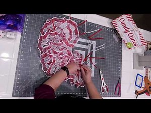How to Make a Deco Mesh Candy Cane Christmas Wreath Making Tutorial