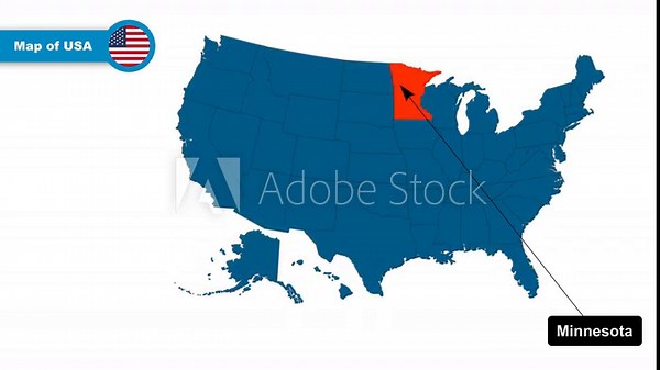 Minnesota Map Video, USA map, Political Map of USA, with all states, national flag and borders, travel, education, geography, and global studies.