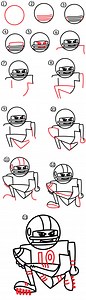How To Draw A Football Player - Art For Kids Hub -