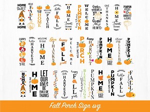 Fall Porch Sign SVG Bundle: 36 Vertical Designs (digital Download) - Etsy