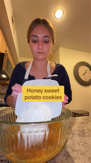 My first time making this dessert, and it came out amazing 🤩 Recipie below: Ingredients \t•\t½ cup mashed cooked sweet potato (no skin) \t•\t¼ cup honey \t•\t¼ cup melted butter (or neutral oil) \t•\t1 egg \t•\t1 tsp vanilla extract \t•\t1 cup all-purpose flour \t•\t½ tsp baking soda \t•\t½ tsp cinnamon \t•\tPinch of salt (Optional but good: pinch of nutmeg or ginger) ⸻ Instructions \t1.\tPreheat oven to 350°F (175°C). Line a baking sheet with parchment. \t2.\tIn a bowl, mix sweet potato honey 