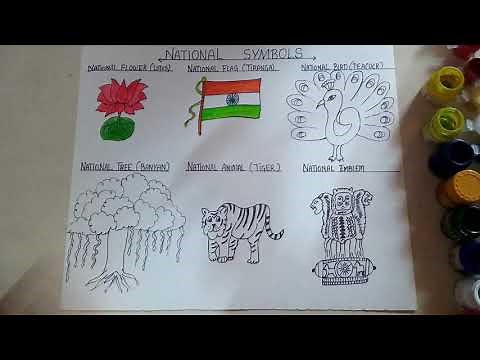 How to draw National Symbols easily step by step
