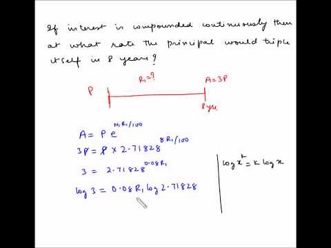 Continuous Compounding - Example 2 - Calculate rate of interest