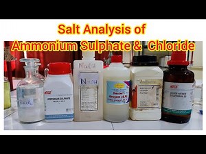 Salt Analysis of Ammonium Sulphate & Chloride #saltanalysis