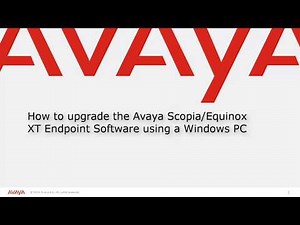 How to upgrade the Avaya Scopia/Equinox XT Endpoint Software using a Windows PC