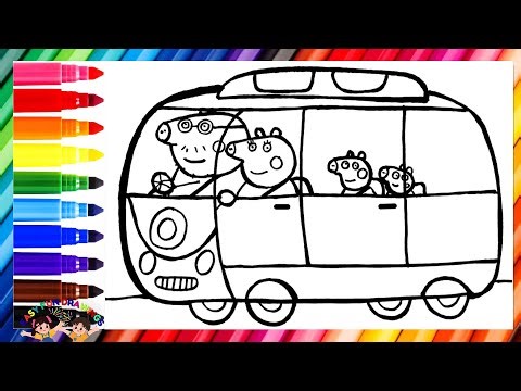 🚐 Peppa Pig and Family in Camper | Easy Drawing and Coloring for Kids 🐷🎨✨