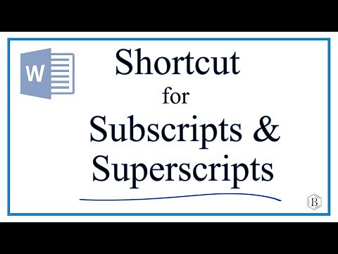 Shortcut for Subscripts and Superscripts in Microsoft Word