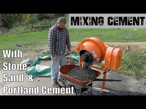 How to Mix Cement Using Stone, Sand, and Portland Cement with the Harbor Freight Cement Mixer