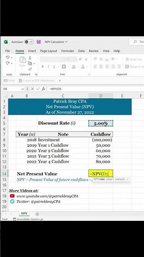 How to Calculate NPV in Excel (Net Present Value Formula)