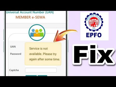service is not available. please try again after some time. epfo service is not available
