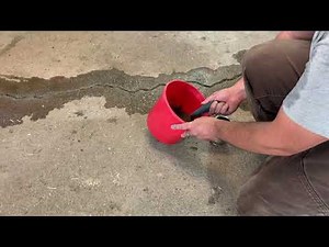 Concrete Floor Crack Repair - Step 3 - Mixing and Applying Repair Mortar