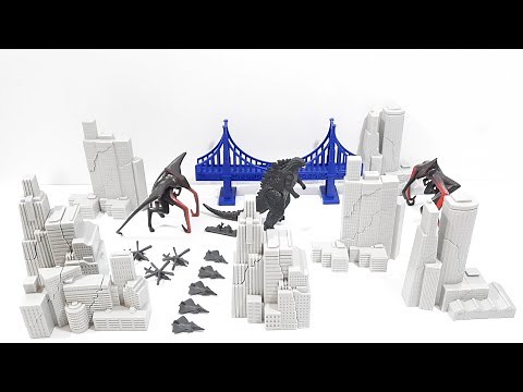 Godzilla 2014 Bandai Pack Of Destruction Muto's and Godzilla Figure Review