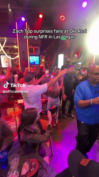 Welcome to the show, @Zach Top 🤠 Never know who you might see at Ole Red Las Vegas during NFR 👀 #OleRed #LasVegas #NFR #ZachTop #Country