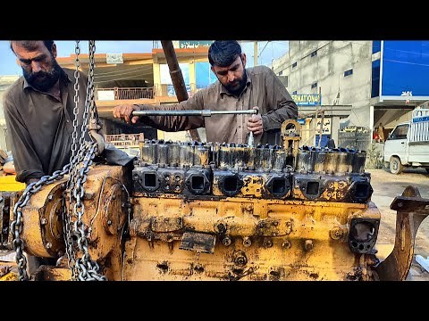 Rebuilding 35-Year-Old CUMMINS NT855 Full Engine | Assembling and Starting Komatsu Dozer Engine