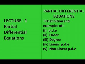 Lecture 1 || Introduction to Partial Differential Equations||