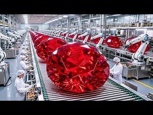 Inside a Ruby Factory: From Raw Mineral to Million Dollar Red Gemstone (Full Process)