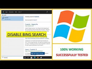 How to disable Bing Search in Windows 10 from start menu.