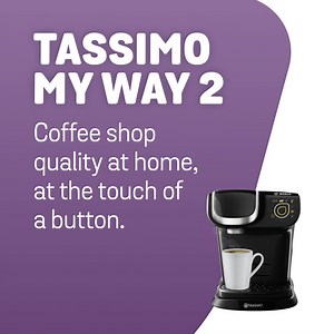 Get coffee shop quality coffee at the touch of a button with the Tassimo My Way 2 Hot Drinks Machine. Fully automatic drink preparation makes it easy to enjoy a great tasting coffee, without comprising on taste! | Bosch Home