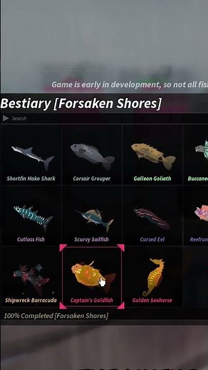 Forsaken Shores Bestiary Showcase + All Fishes - Fisch Roblox