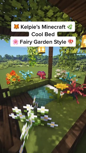 Fairy Garden Bed Designs in Minecraft Tutorial