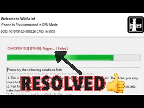 Jailbreak Error FIXED✔️- [CHECKRA1N2] [STAGE]: Trigger... ( Failed ) WinRa1n