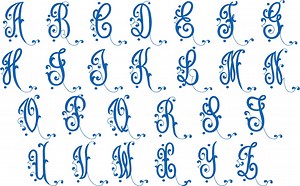 Monogram Script Machine Embroidery Design Letters (3 Inch) - Etsy