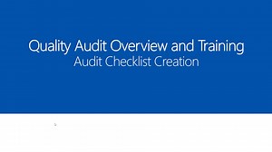 Net-Inspect Quality Audit Checklist Creation Admin Training