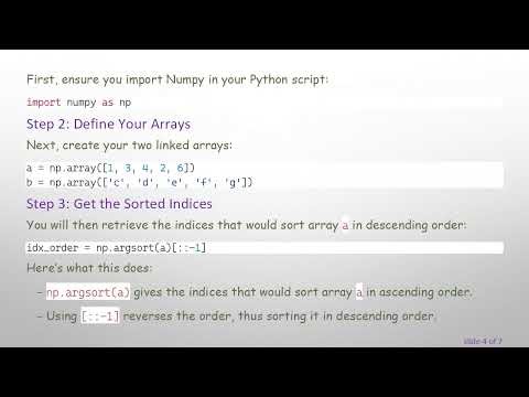 How to Sort Two Linked Arrays in Python with Numpy