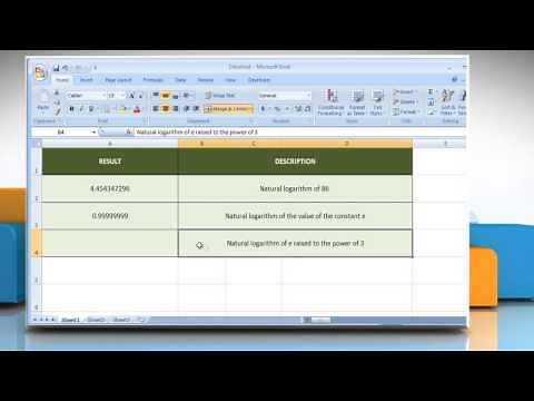 How to use the LN function in Excel :Tutorial
